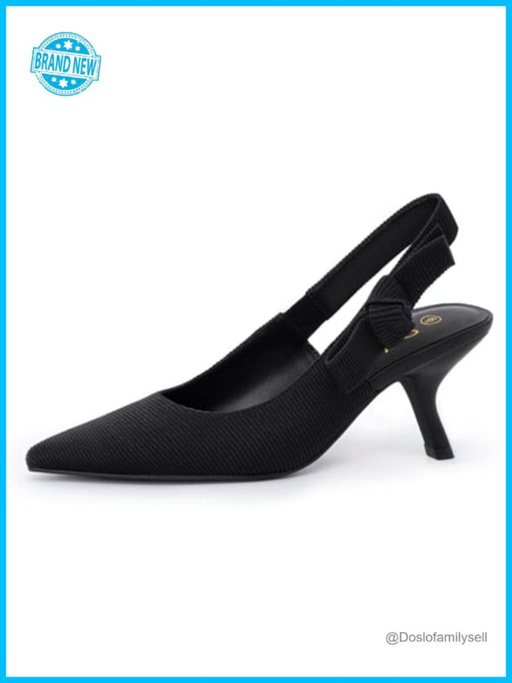 Kitten Heel Closed Toe Slingback Pumps Textured Fabric Women's Dressy Shoes